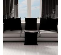 PETTI Artigiani Italiani - Par de Fundas de Almohada 50x50 cm, Pareja de Funda de Cojín Lisas Negro, 100% Microfibra Hipoalergénica, Made in Italy