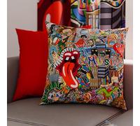 PETTI Artigiani Italiani - Par de Fundas de Almohada 50x50 cm, Pareja de Funda de Cojín Mural Colorido, 100% Microfibra Hipoalergénica, Paquete de 2, Made in Italy