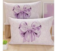PETTI Artigiani Italiani - Par de Fundas de Almohada 50x70 cm, Pareja de Funda de Cojín Lazo Lila, 100% Microfibra Hipoalergénica, Paquete de 2, Made in Italy