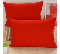PETTI Artigiani Italiani - Par de Fundas de Almohada 50x70 cm, Pareja de Funda de Cojín Lisas Rojo, 100% Microfibra Hipoalergénica, Made in Italy