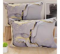 PETTI Artigiani Italiani - Par de Fundas de Almohada 50x70 cm, Pareja de Funda de Cojín Mármol Gris, 100% Microfibra Hipoalergénica, Paquete de 2, Made in Italy