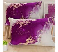 PETTI Artigiani Italiani - Par de Fundas de Almohada 50x70 cm, Pareja de Funda de Cojín Mármol Violeta, 100% Microfibra Hipoalergénica, Paquete de 2, Made in Italy