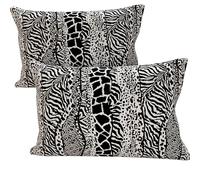 PETTI Artigiani Italiani - Par de Fundas de Almohada 50x80 cm, Pareja de Funda de Cojín Blanco Negro, 100% Microfibra Hipoalergénica, Paquete de 2, Made in Italy