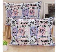 PETTI Artigiani Italiani - Par de Fundas de Almohada 50x80 cm, Pareja de Funda de Cojín Chica Girl, 100% Microfibra Hipoalergénica, Paquete de 2, Made in Italy