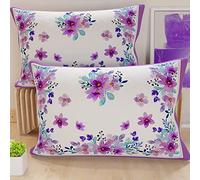PETTI Artigiani Italiani - Par de Fundas de Almohada 50x80 cm, Pareja de Funda de Cojín Floral Lila, 100% Microfibra Hipoalergénica, Paquete de 2, Made in Italy