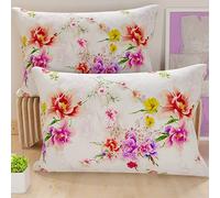 PETTI Artigiani Italiani - Par de Fundas de Almohada 50x80 cm, Pareja de Funda de Cojín Spring Blanco, 100% Microfibra Hipoalergénica, Paquete de 2, Made in Italy