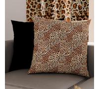 PETTI Artigiani Italiani - Par de Fundas de Almohada 60x60 cm, Pareja de Funda de Cojín Leopardo, 100% Microfibra Hipoalergénica, Paquete de 2, Made in Italy