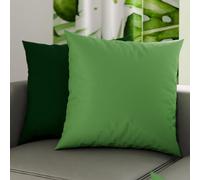 PETTI ARTIGIANI ITALIANI - Par de Fundas de Almohada 60x60 cm, Pareja de Funda de Cojín Lisas Double Face Verde Oliva Esmeralda, 100% Microfibra Hipoalergénica