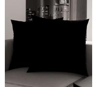 PETTI Artigiani Italiani - Par de Fundas de Almohada 60x60 cm, Pareja de Funda de Cojín Lisas Negro, 100% Microfibra Hipoalergénica, Made in Italy