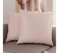 PETTI Artigiani Italiani - Par de Fundas de Almohada 60x60 cm, Pareja de Funda de Cojín Lisas Polvo Claro, 100% Microfibra Hipoalergénica, Made in Italy