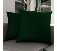 PETTI Artigiani Italiani - Par de Fundas de Almohada 60x60 cm, Pareja de Funda de Cojín Lisas Verde Esmeralda, 100% Microfibra Hipoalergénica, Made in Italy