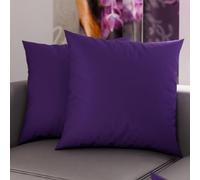 PETTI Artigiani Italiani - Par de Fundas de Almohada 60x60 cm, Pareja de Funda de Cojín Lisas Violeta, 100% Microfibra Hipoalergénica, Made in Italy