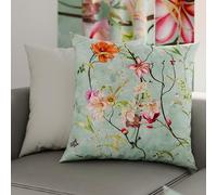 PETTI Artigiani Italiani - Par de Fundas de Almohada 60x60 cm, Pareja de Funda de Cojín Spring Verde Agua, 100% Microfibra Hipoalergénica, Paquete de 2, Made in Italy