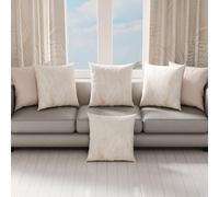 PETTI Artigiani Italiani - Par de Fundas de Almohada 65x65 cm, Pareja de Funda de Cojín Hojas Beige, 100% Microfibra Hipoalergénica, Paquete de 2, Made in Italy