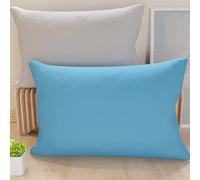 PETTI ARTIGIANI ITALIANI - Par de Fundas de Almohada 70x40 cm, Pareja de Funda de Cojín Lisas Double Face Celeste Gris Claro, 100% Microfibra Hipoalergénica