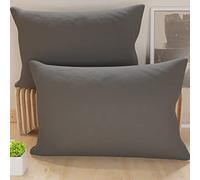 PETTI ARTIGIANI ITALIANI - Par de Fundas de Almohada 70x40 cm, Pareja de Funda de Cojín Lisas Gris Oscuro, 100% Microfibra Hipoalergénica, Made in Italy
