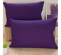 PETTI ARTIGIANI ITALIANI - Par de Fundas de Almohada 70x40 cm, Pareja de Funda de Cojín Lisas Violeta, 100% Microfibra Hipoalergénica, Made in Italy