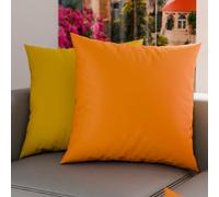PETTI ARTIGIANI ITALIANI - Par de Fundas de Almohada 70x50 cm, Pareja de Funda de Cojín Lisas Double Face Naranja Amarillo, 100% Microfibra Hipoalergénica