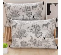 PETTI Artigiani Italiani - Par de Fundas de Almohada 80x40 cm, Pareja de Funda de Cojín Animales Blanco Negro, 100% Microfibra Hipoalergénica, Paquete de 2, Made in Italy