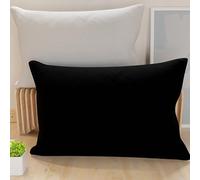 PETTI ARTIGIANI ITALIANI - Par de Fundas de Almohada 80x50 cm, Pareja de Funda de Cojín Lisas Double Face Negro Gris Claro, 100% Microfibra Hipoalergénica