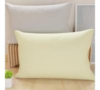 PETTI ARTIGIANI ITALIANI - Par de Fundas de Almohada 80x50 cm, Pareja de Funda de Cojín Lisas Double Face Gris Claro Crema, 100% Microfibra Hipoalergénica