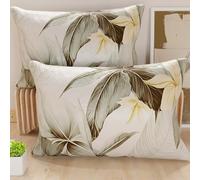 PETTI Artigiani Italiani - Par de Fundas de Almohada 80x50 cm, Pareja de Funda de Cojín Motivo Floral, 100% Microfibra Hipoalergénica, Paquete de 2, Made in Italy