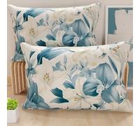 PETTI Artigiani Italiani - Par de Fundas de Almohada 80x50 cm, Pareja de Funda de Cojín Motivo Floral, 100% Microfibra Hipoalergénica, Paquete de 2, Made in Italy