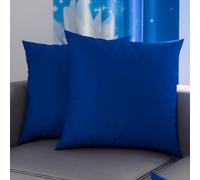 PETTI ARTIGIANI ITALIANI - Par de Fundas de Almohada 80x80 cm, Pareja de Funda de Cojín Lisas Azul Eléctrico, 100% Microfibra Hipoalergénica, Made in Italy