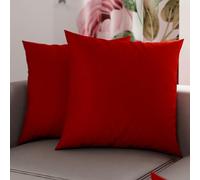 PETTI ARTIGIANI ITALIANI - Par de Fundas de Almohada 80x80 cm, Pareja de Funda de Cojín Lisas Burdeos, 100% Microfibra Hipoalergénica, Made in Italy