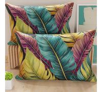 PETTI ARTIGIANI ITALIANI - Par de Fundas de Almohada de Microfibra de 50 x 70 cm, para decoración de Dormitorio, sofá, salón, Juego de 2 Fundas de cojín, Funda de Almohada Floral 199, 100% Made in