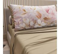 Petti Artigiani Italiani - Sábanas de algodón con Fundas de Almohada con impresión Digital, una Plaza y Media Francesa, Juego de sábana encimera y Bajera con Esquinas, Tokio Pardo, 100% Made in Italy