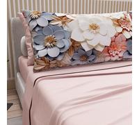 PETTI ARTIGIANI ITALIANI - Sábanas de algodón con Fundas de Almohada de Estampado Digital, tamaño Doble Maxi, j y sábana Bajera con Esquinas, Estampado Floral 05 1 Light Powder, 100% Made in Italy