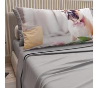 PETTI Artigiani Italiani - Sábanas de Animales con Perros de algodón con Fundas de Almohada de impresión Digital, sábanas de una Plaza y Media, Juego de Cama de una Plaza y Media, Color Gris Claro,