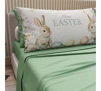 PETTI ARTIGIANI ITALIANI - Sábanas de Pascua de algodón con Fundas de Almohada de impresión Digital, Matrimonio Maxi, Juego de sábana encimera y Bajera con Esquinas, 13 Salvia, Fabricado en Italia