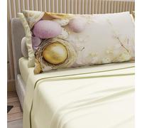 PETTI ARTIGIANI ITALIANI - Sábanas de Pascua de algodón con Fundas de Almohada de impresión Digital, Matrimonio Maxi, Juego de sábana encimera y Bajera con Esquinas, 16 Color Crema, Fabricado en