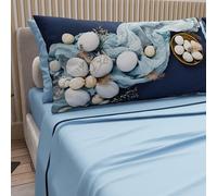 PETTI ARTIGIANI ITALIANI - Sábanas de Pascua de algodón con Fundas de Almohada de impresión Digital, Matrimonio Maxi, Juego de sábana encimera y Bajera con Esquinas, 18 Azul, Made in Italy