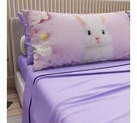 PETTI ARTIGIANI ITALIANI - Sábanas de Pascua de algodón con Fundas de Almohada de impresión Digital, Matrimonio Maxi, Juego de sábana encimera y Bajera con Esquinas, 15 Lilas, Made in Italy