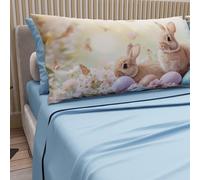 PETTI ARTIGIANI ITALIANI - Sábanas de Pascua de algodón con Fundas de Almohada de impresión Digital, Matrimonio Maxi, Juego de sábana encimera y Bajera con Esquinas, 11 Azul, Fabricado en Italia