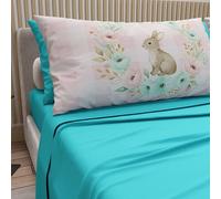 PETTI ARTIGIANI ITALIANI - Sábanas de Pascua de algodón con Fundas de Almohada de impresión Digital, Matrimonio Maxi, Juego de sábana encimera y Bajera con Esquinas, 21 Tiffany, Made in Italy