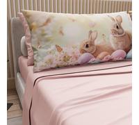 PETTI ARTIGIANI ITALIANI - Sábanas de Pascua de algodón con Fundas de Almohada de impresión Digital, para Cama de Matrimonio Maxi, Juego Completo de sábana encimera y Bajera con Esquinas, 11 Colores