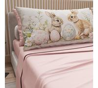 PETTI ARTIGIANI ITALIANI - Sábanas de Pascua de algodón con Fundas de Almohada de impresión Digital, para Cama de Matrimonio Maxi, Juego Completo de sábana encimera y Bajera con Esquinas, 25 Colores