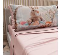PETTI ARTIGIANI ITALIANI - Sábanas de Pascua de algodón con Fundas de Almohada de impresión Digital, para Cama de Matrimonio Maxi, Juego de sábana encimera y Bajera con Esquinas, 14 Colores en Polvo