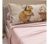 PETTI ARTIGIANI ITALIANI - Sábanas de Pascua de algodón con Fundas de Almohada de impresión Digital, sábanas matrimoniales, Juego de Cama de Pascua de Matrimonio, 27 Polvo, Fabricado en Italia