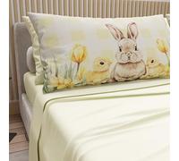 PETTI ARTIGIANI ITALIANI - Sábanas de Pascua de algodón con Fundas de impresión Digital, sábanas de Matrimonio, Juego de Cama de Pascua de Matrimonio, 30 cm, Color Crema, Fabricado en Italia