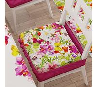 Petti Artigiani Italiani - Cojines para Silla de Cocina con elástico de 6 Piezas, Fundas de cojín de Microfibra con elástico, Cojines para Silla con Muelle, diseño de Mariposas, 100% Fabricado en