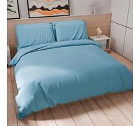 PETTI ARTIGIANI ITALIANI - Set Funda Nórdica 250x200 cm (2 Fundas de Almohada 50x80 cm Incluidas), Duvet Cover Microfibra 2 Personas Suave Celeste
