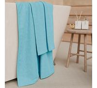 PETTI Artigiani Italiani - Toallas de baño de 100% Rizo de algodón, Juego de Toallas 1+1, 2 Unidades 1 Toalla de Cara y 1 Toalla de Manos, Toallas Turquesa