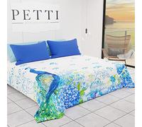 PETTI ARTIGIANI ITALIANI TRIND-2P - Colcha Ligera Acolchada para Primavera/Verano (Doble), diseño Botanic 01", 100% Microfibra hipoalergénica, 100% Fabricada en Italia