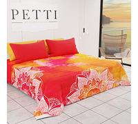 PETTI ARTIGIANI ITALIANI TRIND-2P - Colcha Ligera de Primavera/Verano (Tamaño Doble), diseño Ethnic 01", 100% Microfibra hipoalergénica, 100% Fabricada en Italia