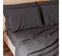 Petti Italian Artisans - Juego de sábanas de 4 Piezas para Cama Doble Maxi, Juego Completo con sábana encimera, sábana Bajera con Esquinas elásticas y 2 Fundas de Almohada, sábanas Grises